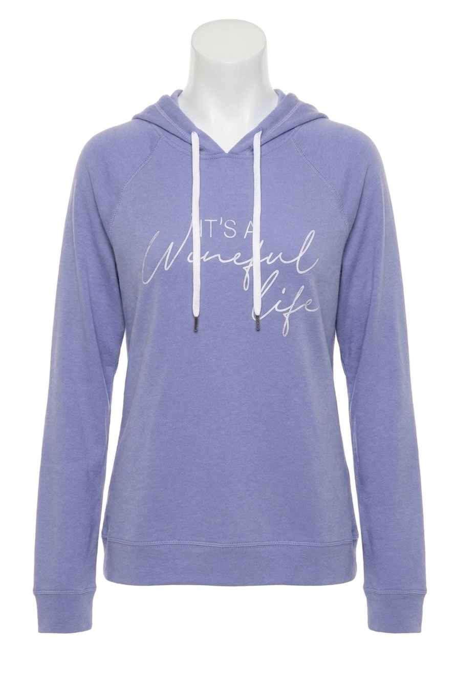 NEW PJ SALVAGE it's a wineful life hoodie in periwinkle